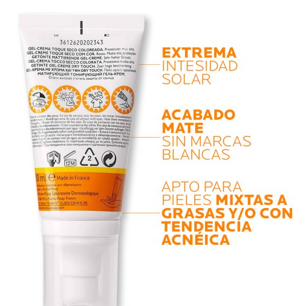 La Roche-Posay Anthelios Antibrillo FPS50+ 50ml - Dermaproductos Guatemala