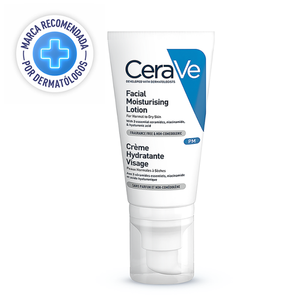 CeraVe Loción Facial Hidratante PM Piel Normal a Seca 52ml