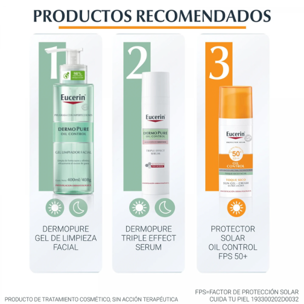 Eucerin Sun Gel Crema Oil Control Toque Seco FPS50+ 50ml - Dermaproductos Guatemala