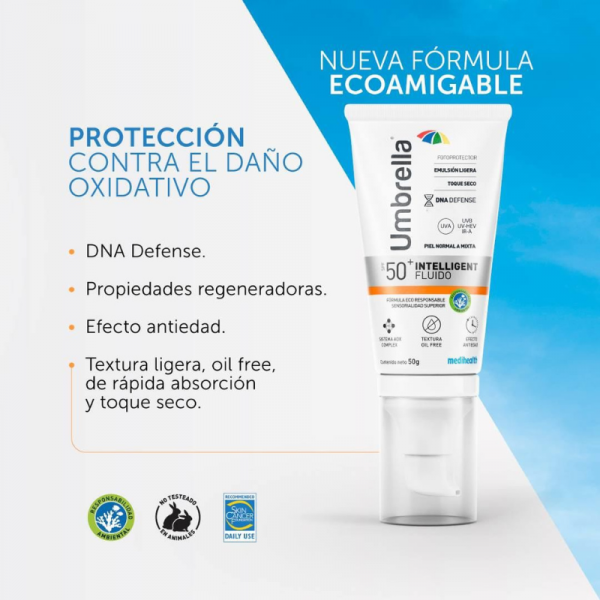 Umbrella Intelligent Fluido FPS50+ 50g - Dermaproductos Guatemala