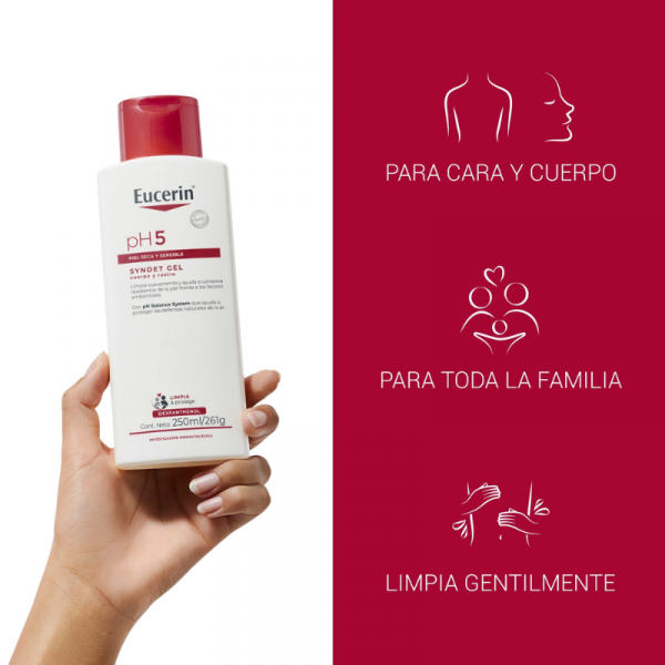 Eucerin pH5 Syndet Gel 250ml - Dermaproductos Guatemala