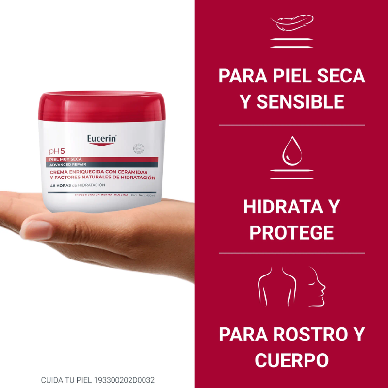 Eucerin pH5 Advanced Repair Crema Corporal 450ml - Dermaproductos Guatemala