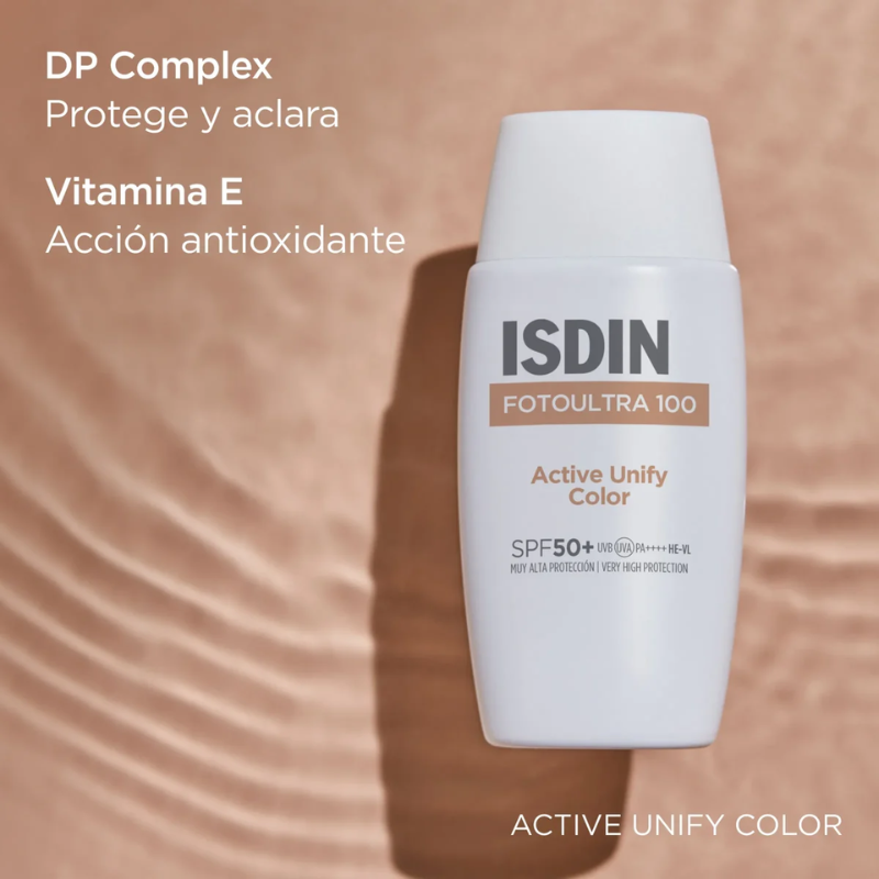 ISDIN FotoUltra 100 Active Unify Color 50ml - Dermaproductos Guatemala