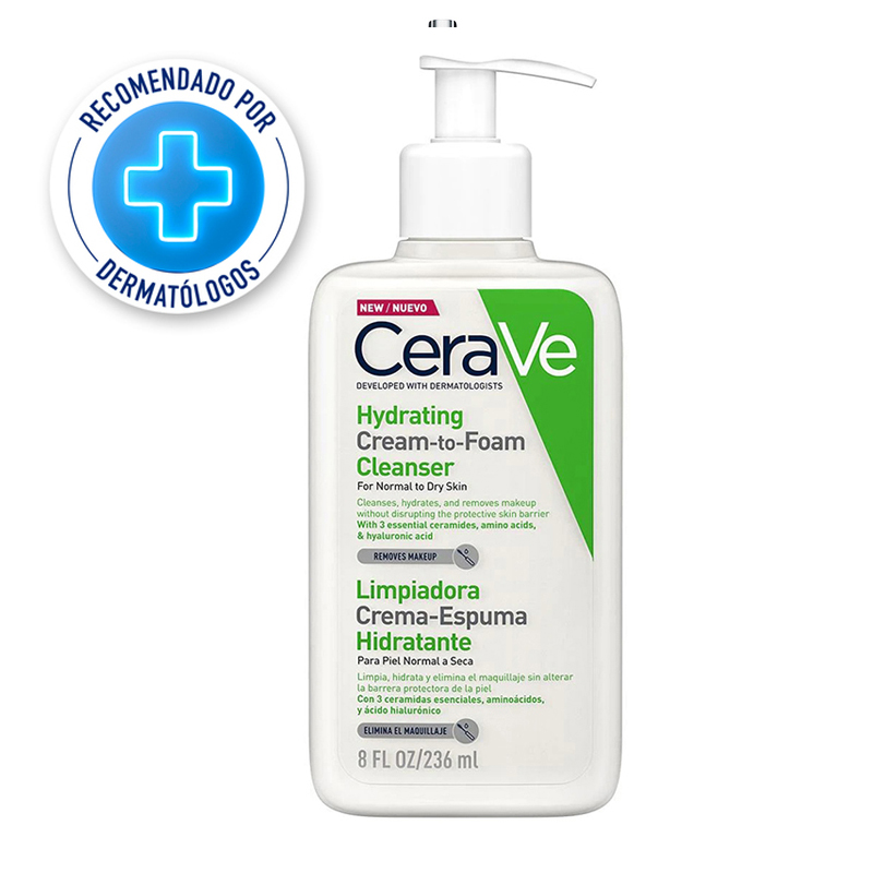 CeraVe Limpiadora Crema-Espuma Hidratante 236ml - Dermaproductos Guatemala