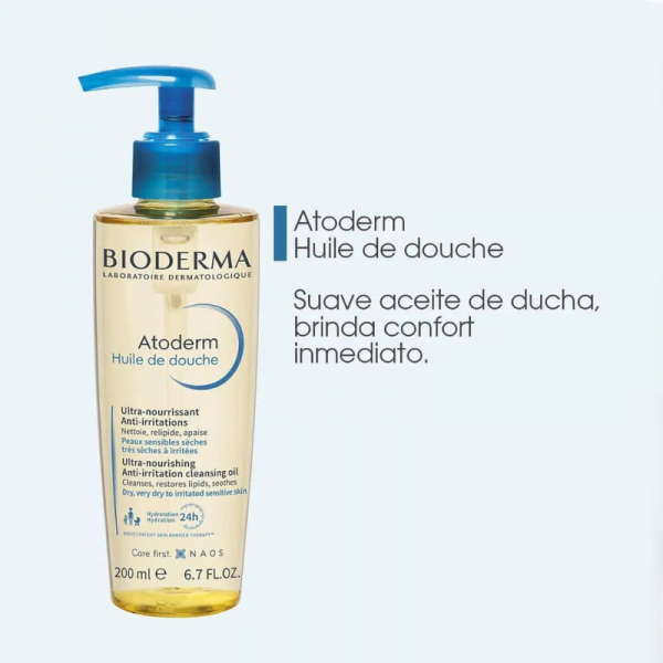 Bioderma Atoderm Huile de douche 200ml - Dermaproductos Guatemala