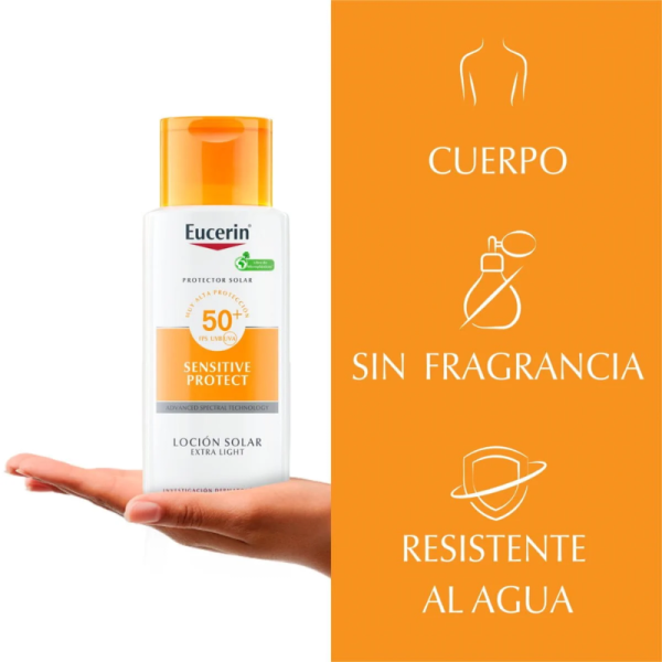 Eucerin Sun Lotion Sensitive Protect Textura Muy Ligera FPS 50+ - Dermaproductos Guatemala