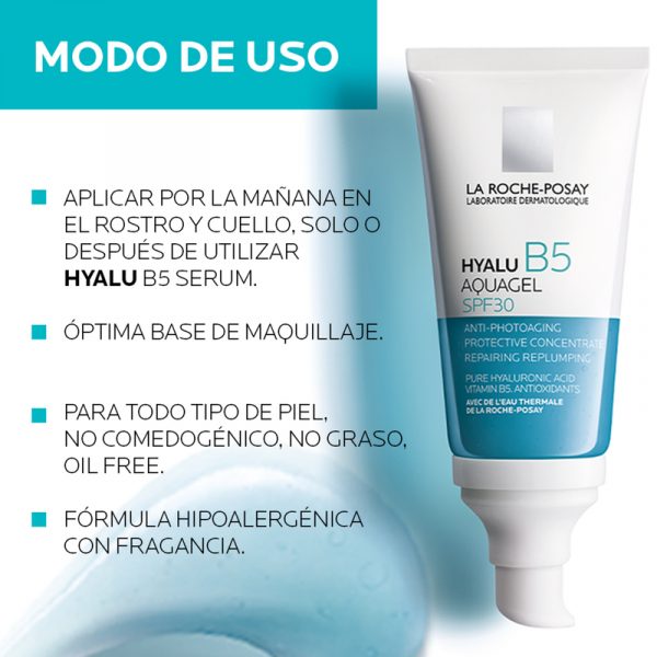 La Roche-Posay Hyalu B5 Aquagel FPS30 50ml - Dermaproductos Guatemala