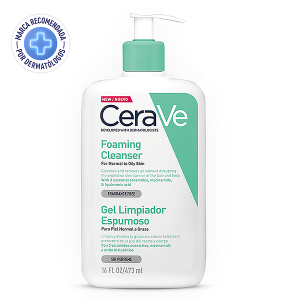 CeraVe Gel Limpiador Espumoso para Piel Normal a Grasa 473ml