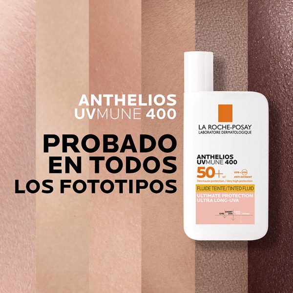 La Roche-Posay Anthelios UVMune 400 Fluido Invisible Color 50ml - Dermaproductos Guatemala