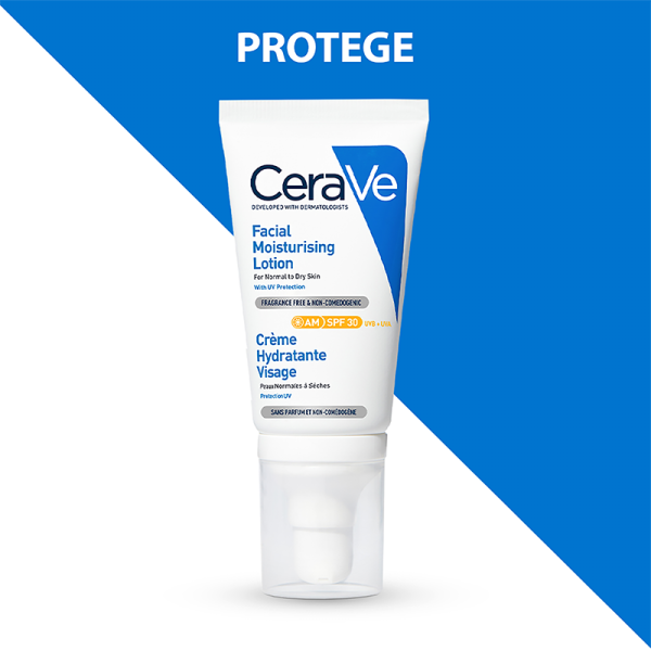 CeraVe Loción Hidratante de Rostro FPS30 para Piel Normal a Seca 52ml