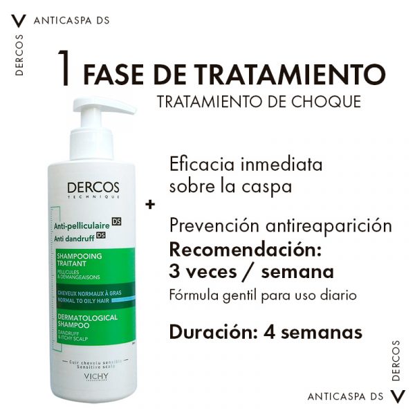 Vichy Dercos Anticaspa DS 390ml Dermaproductos Guatemala