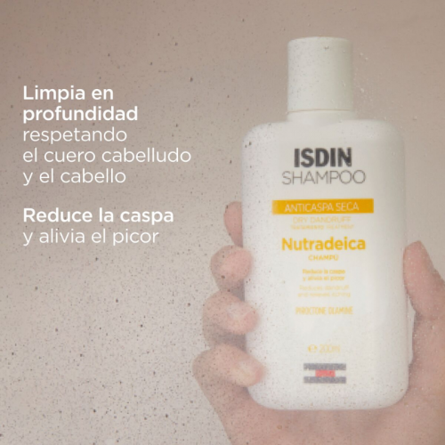 ISDIN Shampoo Anticaspa Seca Nutradeica Champú - Dermaproductos Guatemala