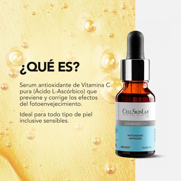 CELLSKINLAB Serum AOX C15 15ml - Dermaproductos Guatemala