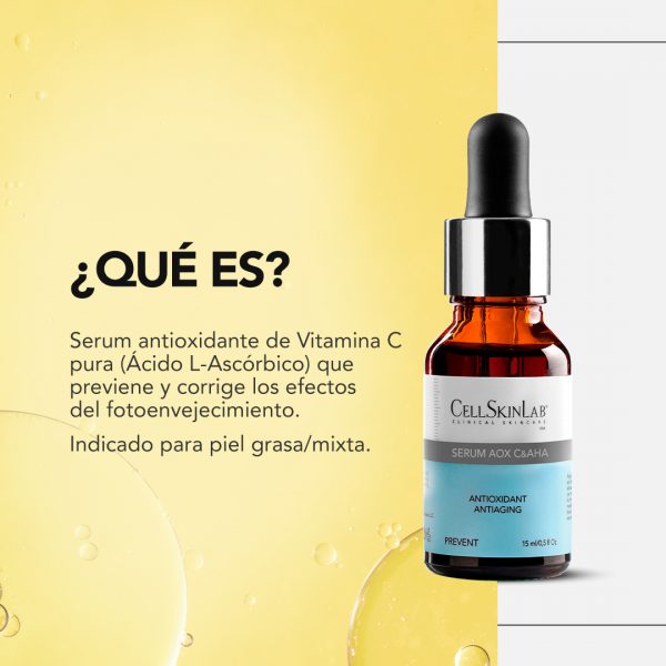 CELLSKINLAB Serum AOX C&AHA 15ml - Dermaproductos Guatemala