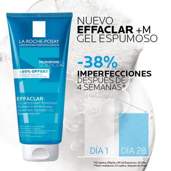 La Roche-Posay Effaclar Gel + M Purificante 300ml - Dermaproductos Guatemala