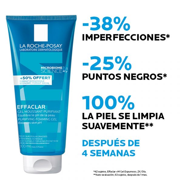 La Roche-Posay Effaclar Gel + M Purificante 300ml - Dermaproductos Guatemala