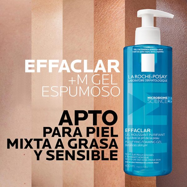 La Roche-Posay Effaclar Gel + M Purificante 400ml - Dermaproductos Guatemala