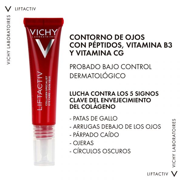 Vichy Liftactiv Collagen Specialist Contorno de Ojos 15ml - Dermaproductos Guatemala