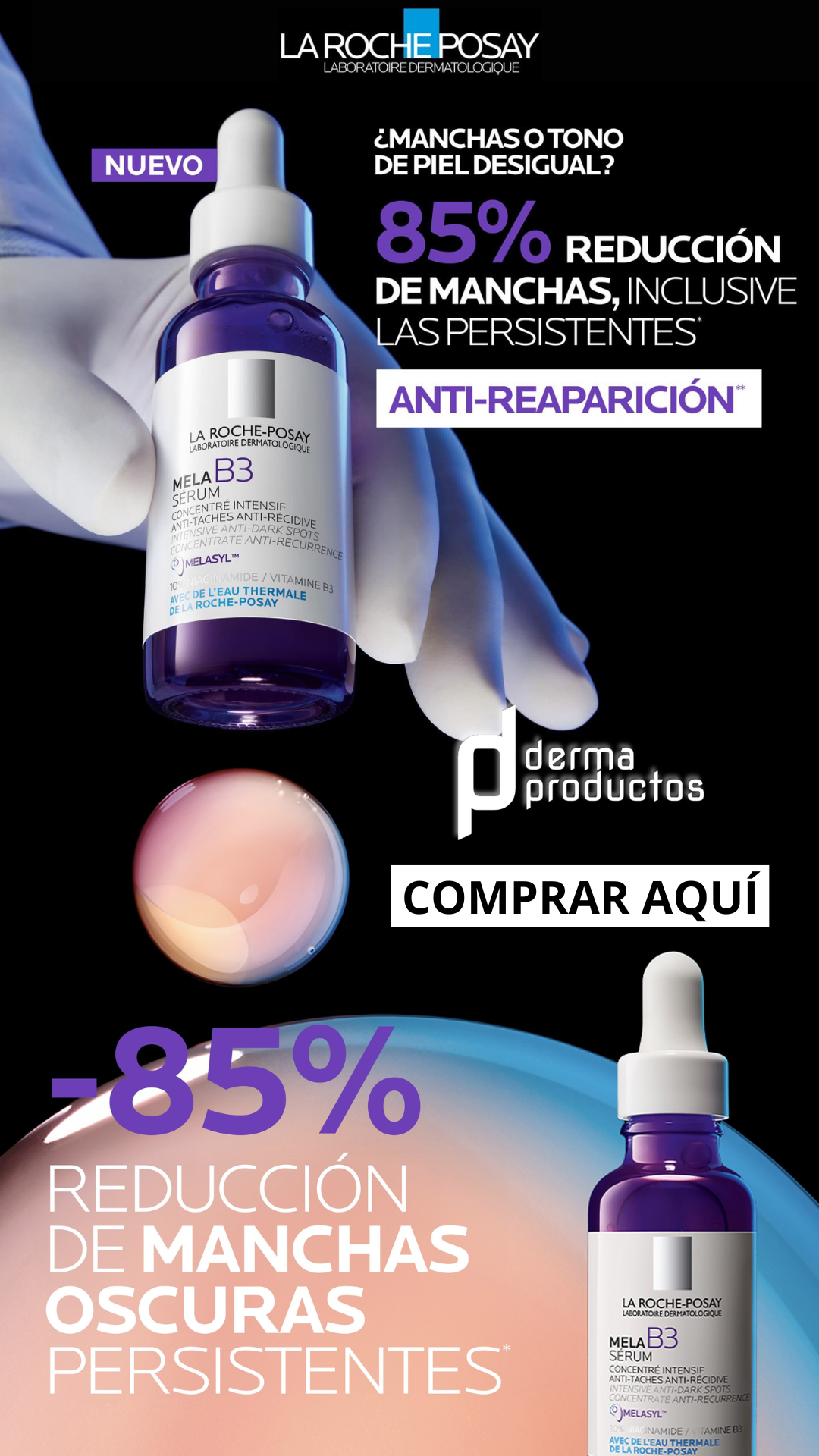 Banner La Roche-Posay Mela B3 Serum - Dermaproductos Guatemala