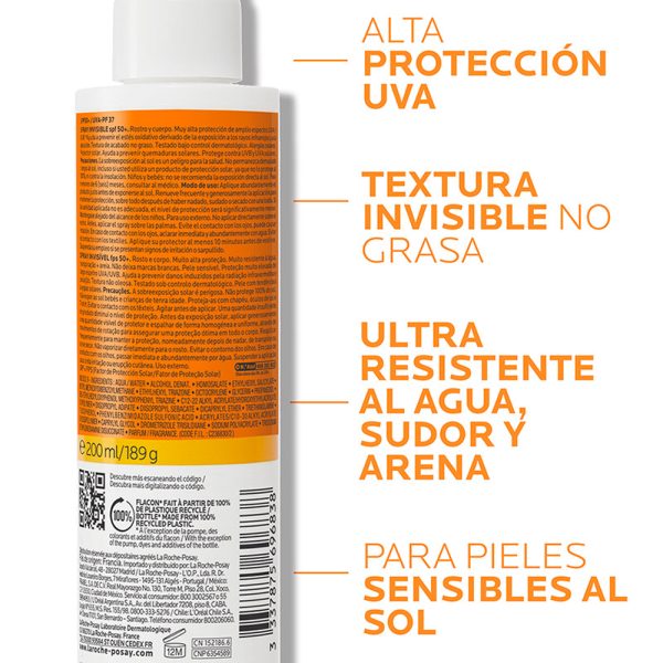 La Roche-Posay Anthelios Spray Invisible 200ml - Dermaproductos Guatemala