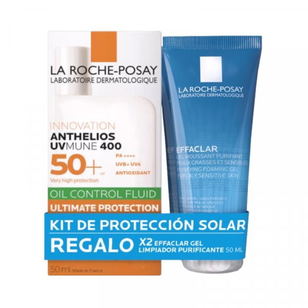 La Roche-Posay Pack Anthelios UVMUNE Oil-Control + x2 Effaclar Gel 50ml