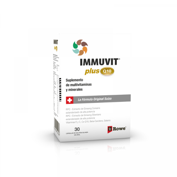 Rowe Immuvit Plus Q10 30 Cápsulas - Dermaproductos Guatemala