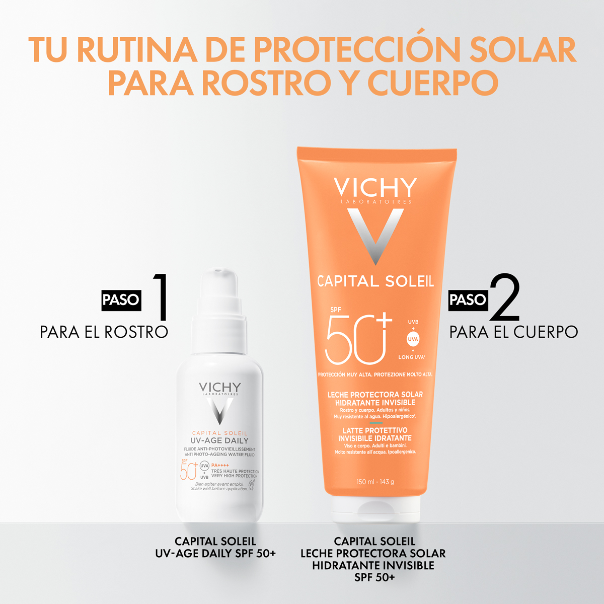 Vichy Capital Soleil Leche Hidratante FPS50 300ml - Dermaproductos Guatemala