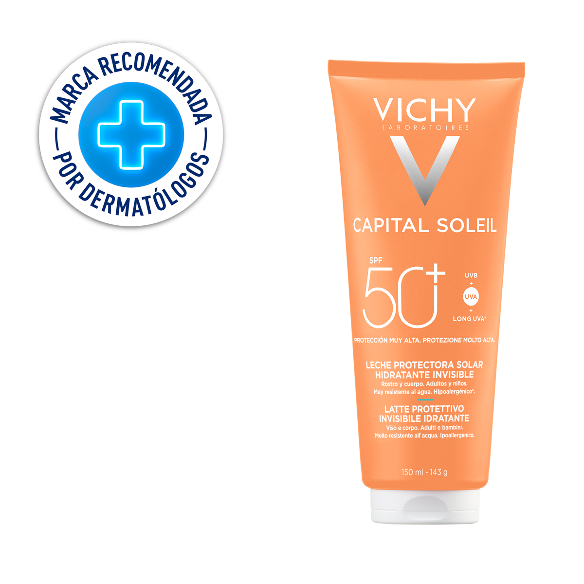 Vichy Capital Soleil Leche Hidratante FPS50 300ml - Dermaproductos Guatemala