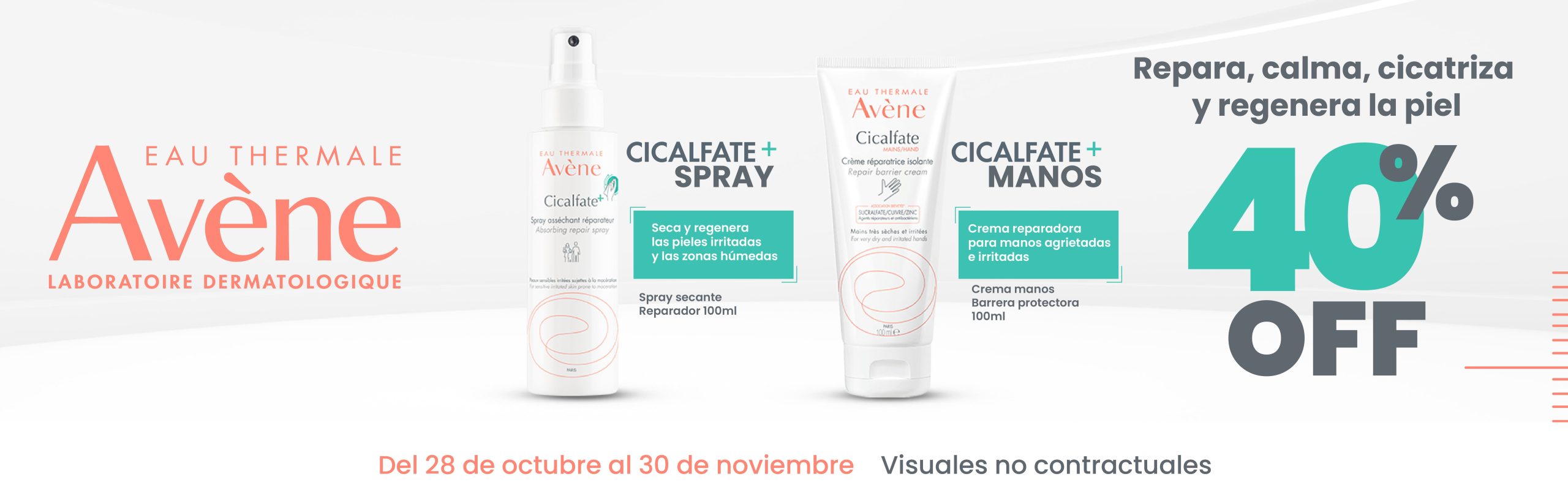 Avene Banner Descuento Cicalfate - Dermaproductos Guatemala