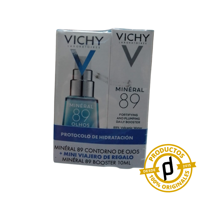 Vichy Pack Minéral 89 Ojos 15ml + Mini Capital Soleil UV-Age 10ml - Dermaproductos Guatemala