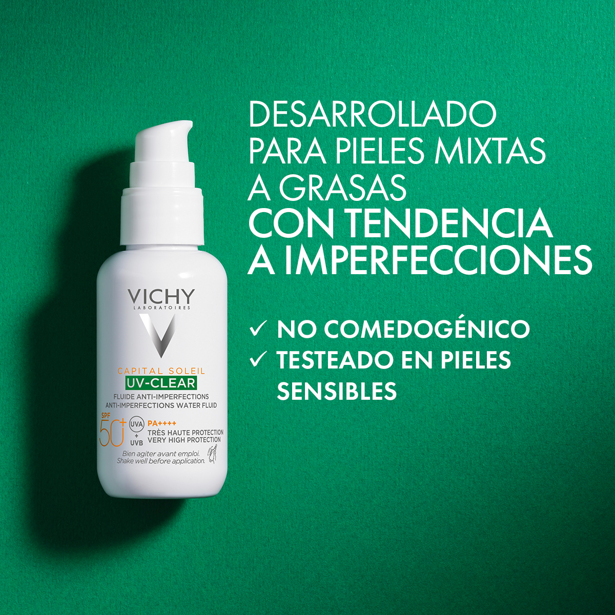 Vichy Capital Soleil UV Clear SPF 50+ Protector Solar 40ml - Dermaproductos Guatemala
