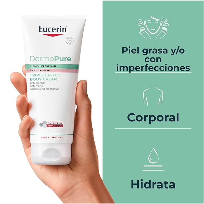 Eucerin DermoPure Crema Corporal Triple Effect 200ml - Dermaproductos Guatemala