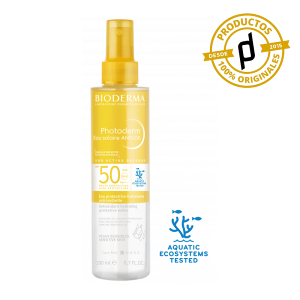 Bioderma Photoderm Eau Solaire ANTI-OX SPF50 200ml - Dermaproductos Guatemala