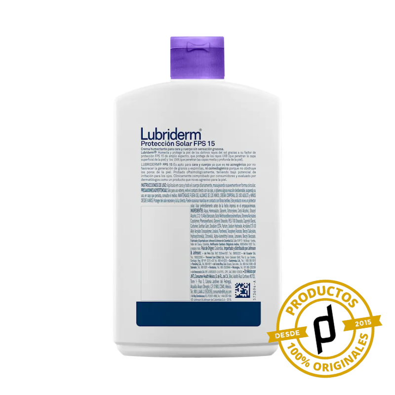Lubriderm Crema Corporal Protección Solar FPS 15 400ml - Dermaproductos Guatemala