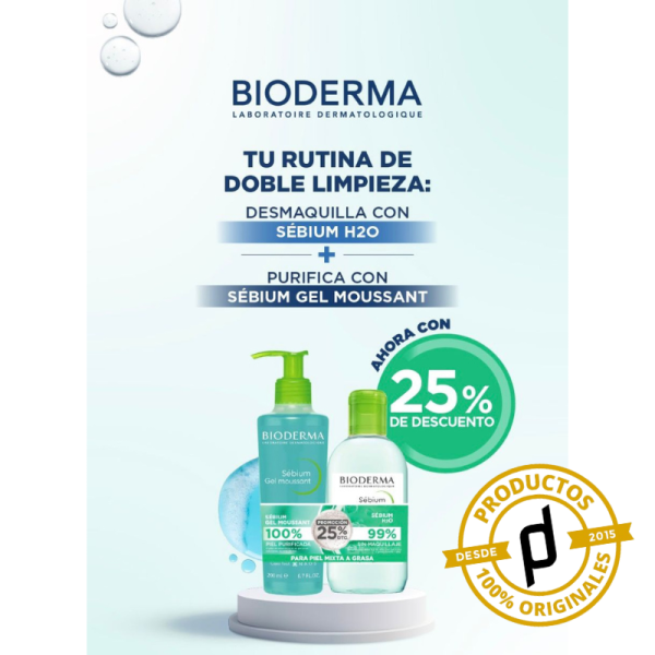Bioderma PACK Sebium Gel Moussant 200ml + Sebium H2O 250ml - Dermaproductos Guatemala