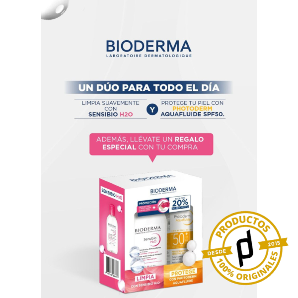 Bioderma PACK Sensibio H2O 250ml + Photoderm Aquafluido Neutro 40ml