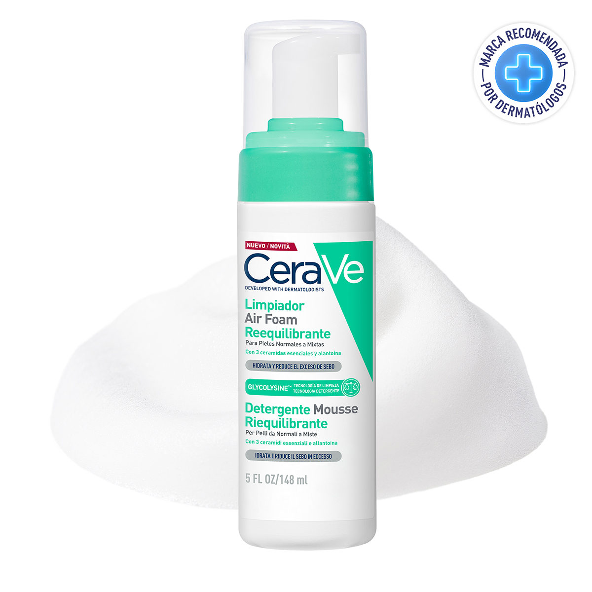 CeraVe Limpiador Air Foam Reequilibrante 148ml - Dermaproductos Guatemala
