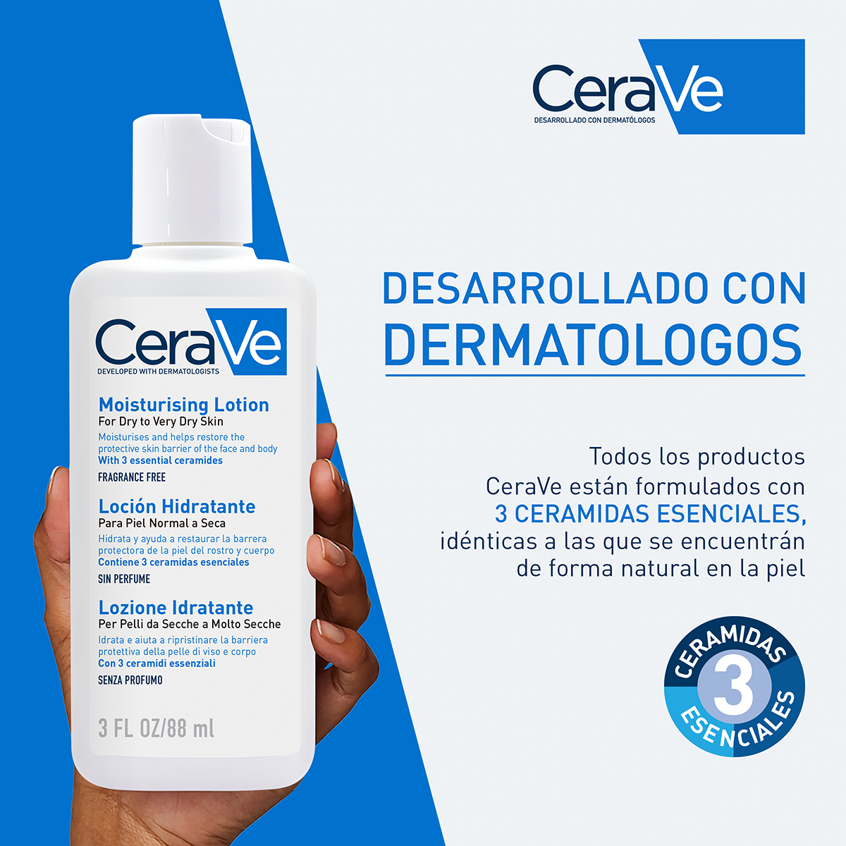 CeraVe Loción Hidratante Piel Normal a Seca 88ml - Dermaproductos Guatemala