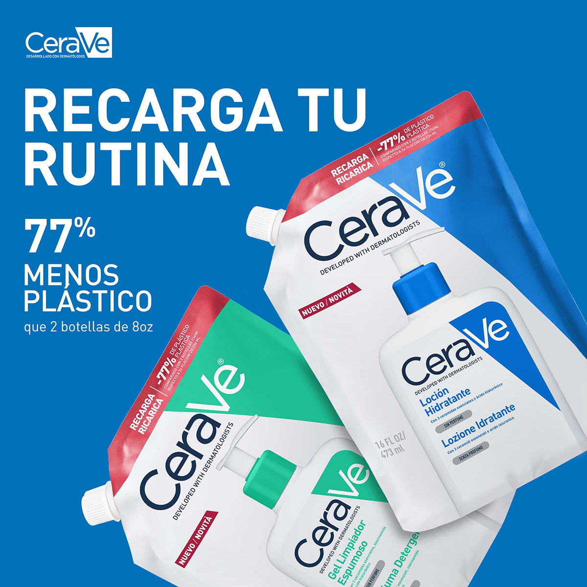 CeraVe Recarga Loción Hidratante Piel Normal a Seca 473ml - Dermaproductos Guatemala