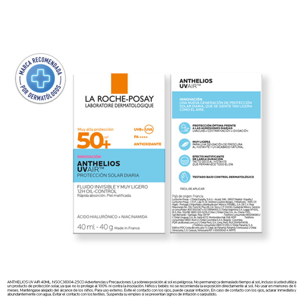 La Roche Posay Anthelios UV Air Oil Control SPF50+ 40ml - Dermaproductos Guatemala
