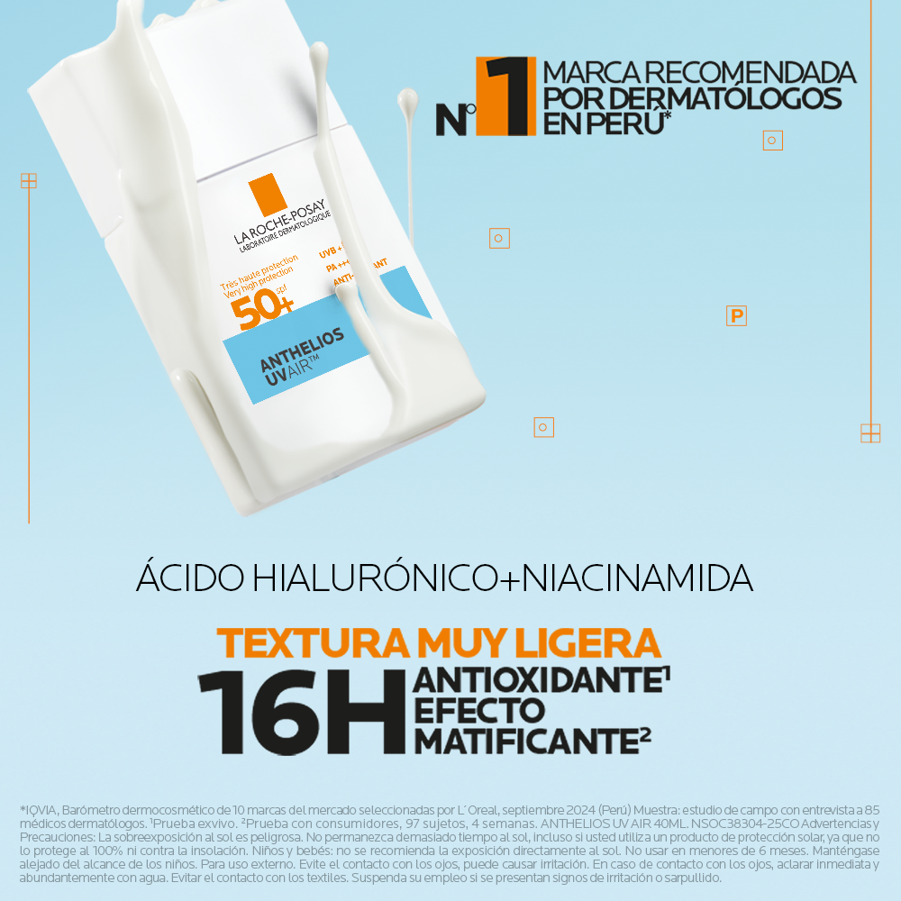La Roche Posay Anthelios UV Air Oil Control SPF50+ 40ml - Dermaproductos Guatemala