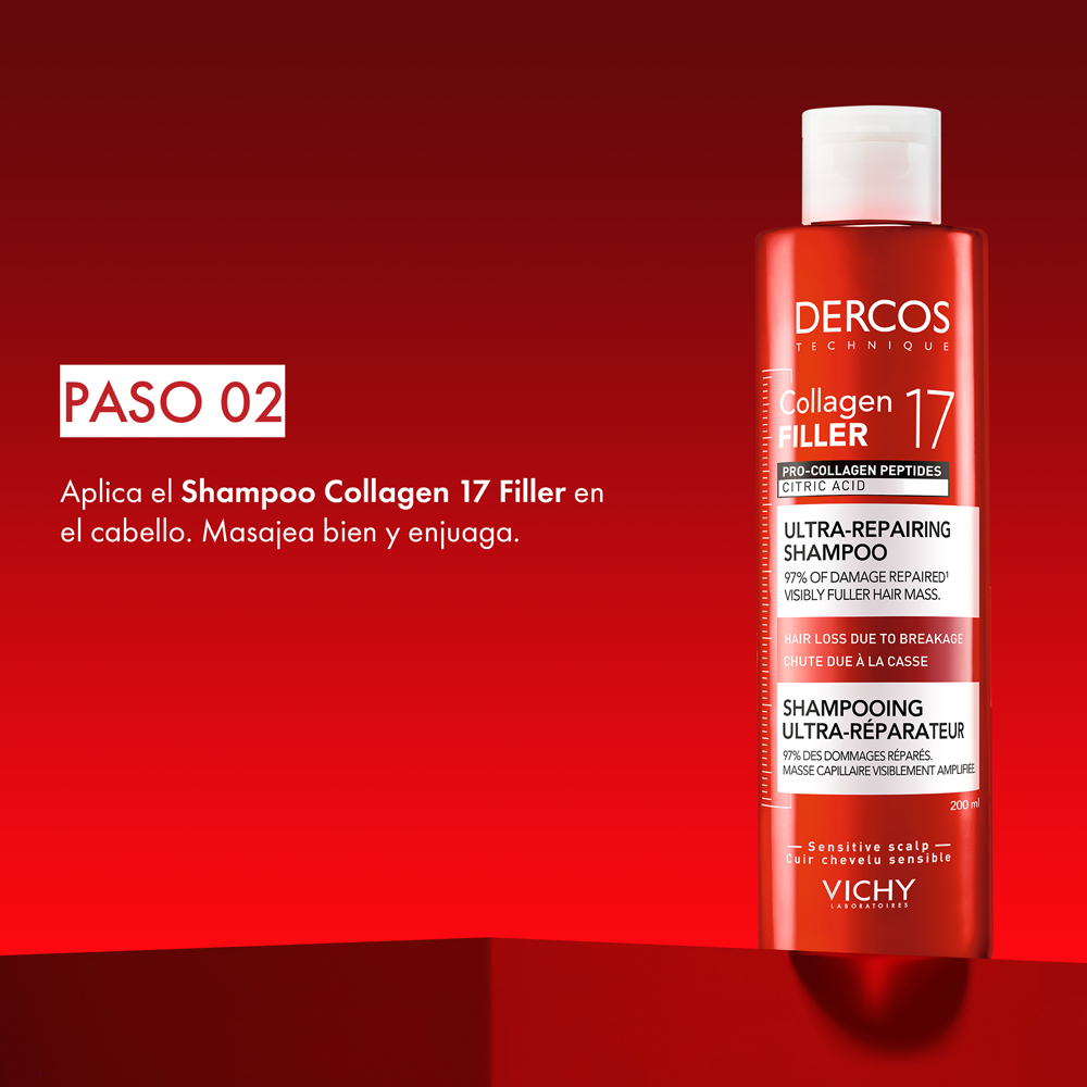 Vichy Dercos Collagen 17 Filler Shampoo 200ml - Dermaproductos Guatemala