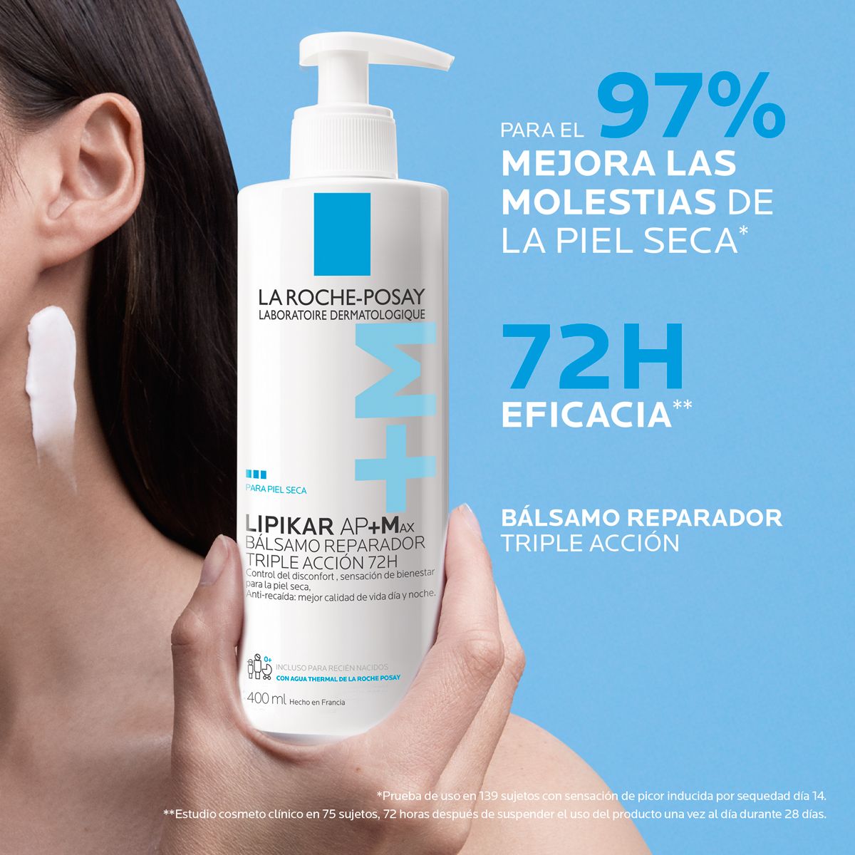 La Roche-Posay Lipikar AP+Max Bálsamo Reparador Triple Acción 72H 400ml - Dermaproductos Guatemala
