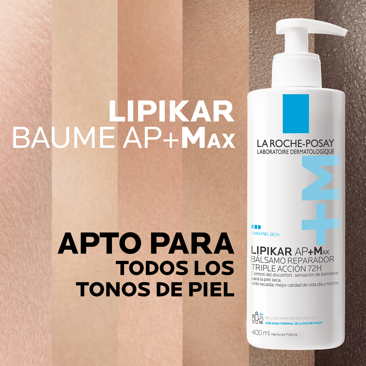 La Roche-Posay Lipikar AP+Max Bálsamo Reparador Triple Acción 72H 400ml - Dermaproductos Guatemala