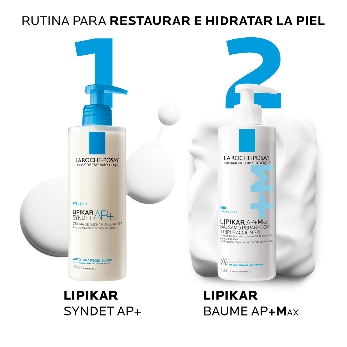 La Roche-Posay Lipikar AP+Max Bálsamo Reparador Triple Acción 72H 400ml - Dermaproductos Guatemala