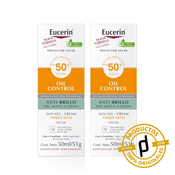 Eucerin 2-Pack Oil Control Toque Seco FPS50+ 2x50ml