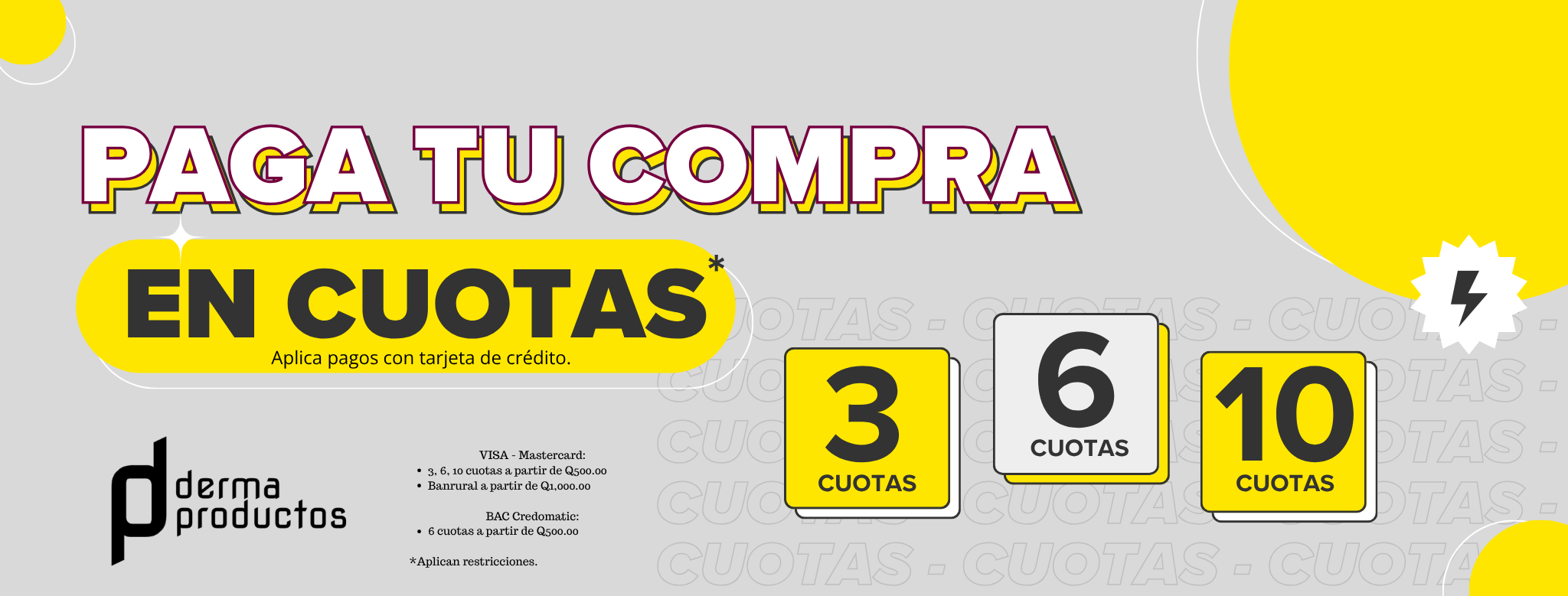 Banner Cuotas - Dermaproductos Guatemala