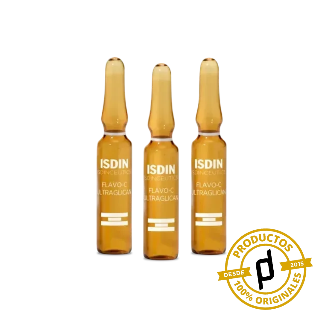 Isdin Flavo-C Ultraglican 10 ampollas x 2ml - Dermaproductos Guatemala